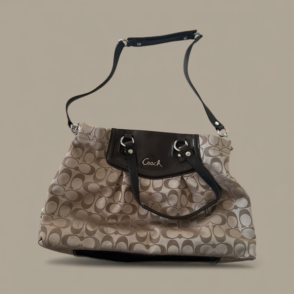 Coach Handbags - Coach Signature Canvas and Leather Handbag